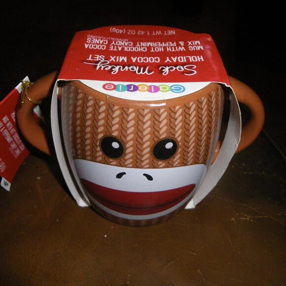 Holiday Sock Monkey Ceramic Coca Mug w/ Coca Mix Set - Picture 2 of 3